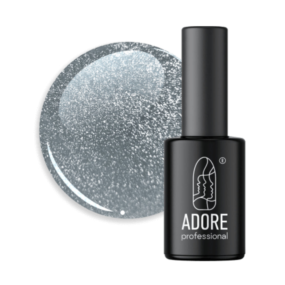 Adore Professional Crystal Flash Cat Eye Gel Polish - Cold Silver