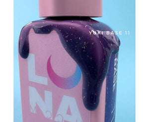 Luna Yuki Rubber Base 11 - Plum w/ Gold Flakes