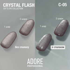 Adore Professional Crystal Flash Cat Eye Gel Polish - Powder Pink